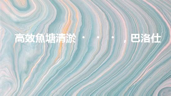 高效魚塘清淤，巴洛仕設備助力生態(tài)養(yǎng)殖